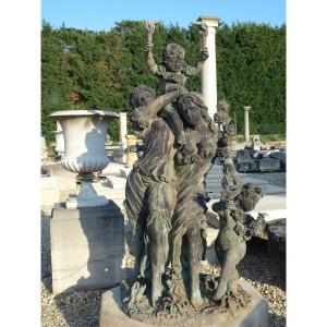 Life-size Bronze Sculpture "the Bacchanalia" After Clodion