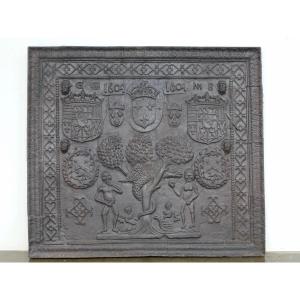 Fireplace Plaque Depicting Adam And Eve Under The Tree Of Knowledge "1604"