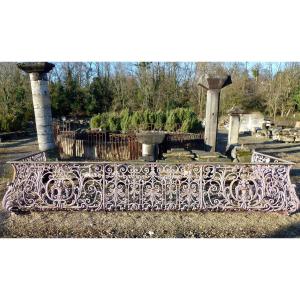 Large Curved Balcony Or Terrace With Cast Iron Railings In The Napoleon III Style
