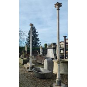 Pair Of Cast Iron Posts Or Columns, 19th Century.