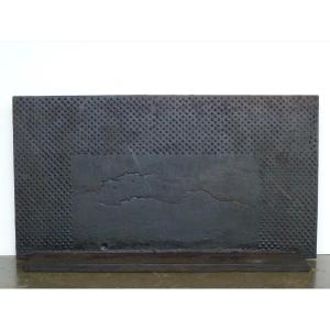 Fireplace Backplate Decorated With Forged Nail Heads