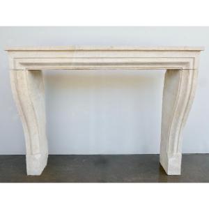 Small Louis XIV Style Mantel In Burgundy Stone
