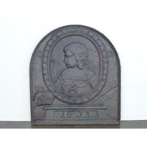 Fireback With Portrait Of Charles II Of Spain - 17th C.