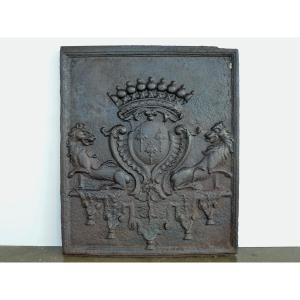 Fireback With The Grassin Family Coat Of Arms 18th Century ( 70x80 Cm)