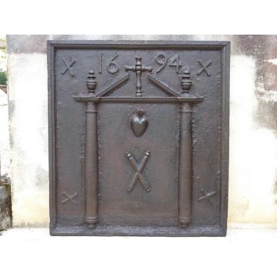 Fireplace Plate Dated 1694 XVIIth Century S.