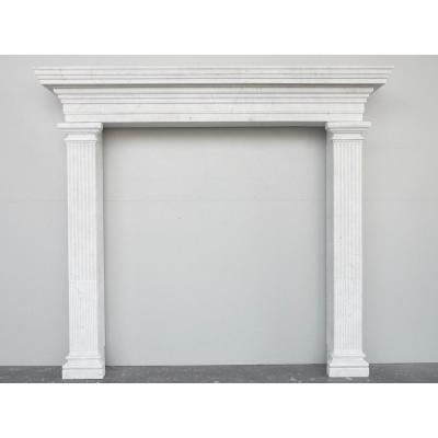 Neo-classical Carrara Marble Fireplace