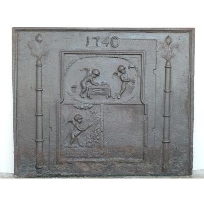 Chimney Plate With Cherubs At Lights 1740
