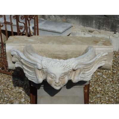 Louis XIV Style Stone Holy Water Font