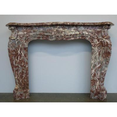 Regency Style Royal Red Flanders Marble Fireplace