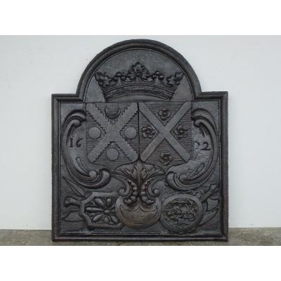 Fireplace Plate With Alliance Arms From Thomas De Choisy And Jeanne Brethe (88x102 Cm) 