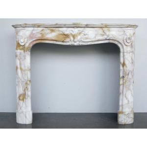 Regency Style Yellow Sienna Marble Fireplace