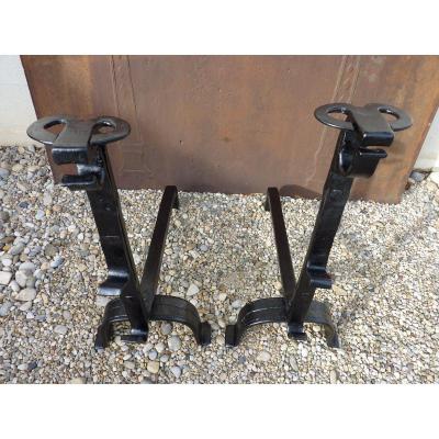 For Andirons Pair Of Heads Of Aries
