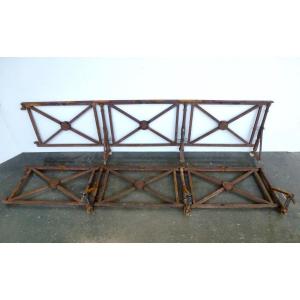 Pair Of Cast Iron And Wrought Iron Railings (2 X 240 X 54 Cm)