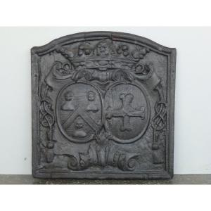 Fireplace Plate With Arms Of Louise Charlotte Gaultier De Chiffreville (57x59 Cm)