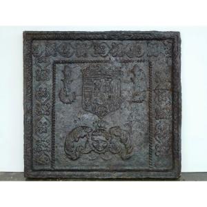 Renaissance Period Fireback With The Arms Of Lorraine (66x61 Cm)