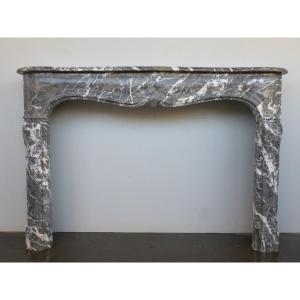 Louis XV Fireplace In Gray Ardennes Marble