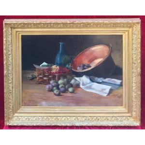 Joseph-rené Verdier (1819-1904) - Still Life With Plums