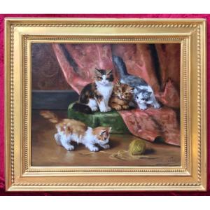 Alfred Brunel Neuville (1852-1941) - Four Kittens