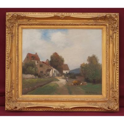 Painting 19th Century Landscape Th.linsyer