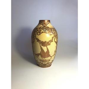 Jeff Et Jeandel Art Nouveau Porcelain Vase Signed Attributed To Emile Diffloth 