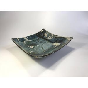 Philippe Dubuc Large Signed Ceramic Dish 35 X 35 Cm