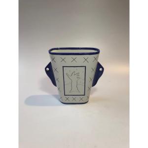 Olivier Gagnère For Henriot Quimper Rare Ceramic Design Vase 1990
