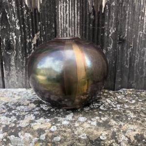 Michel Gardelle Rare Stoneware Ball Vase Signed Ceramic