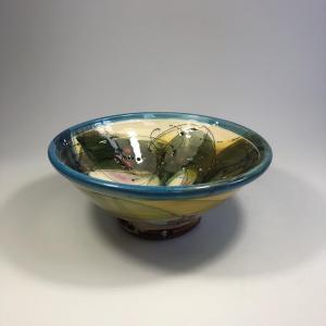 David Miller Large Bowl Signed Glazed Earthenware Ceramic 