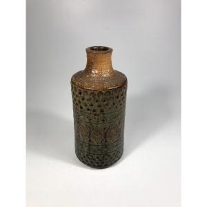 Léon Provins Rare Stoneware Vase, Signed, Art Deco Jugendstil, Belgian Ceramics