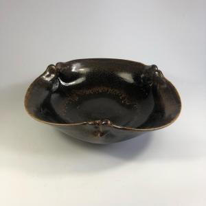 Jean Jacquinot Signed Dish Tenmoku Stoneware La Borne Ceramic