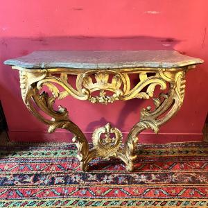 Louis XV Period Gilded Wood Console Table