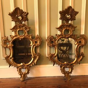 Pair Of Reflecting Mirrors, Italy, 18th Century