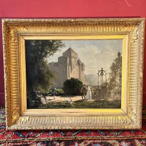 Troubadour Gallant Scene, Mid-19th Century