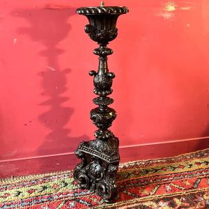 Important Carved Candlestick, Louis XIV Period