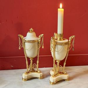 Pair Of Cassolettes With Eagle Heads