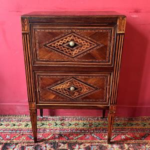 Small Chest Of Drawers, Richly Inlaid, 18th Century Italy