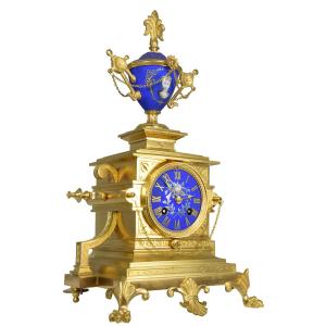 Clock In Bronze And Porcelain Palais Royal 1870 