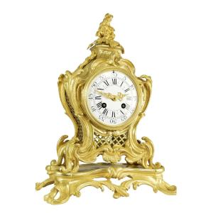 Clock Gilded Bronze Louis XV Style