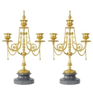 Pair Of Candlesticks Neoclassical Napoléon III 1880