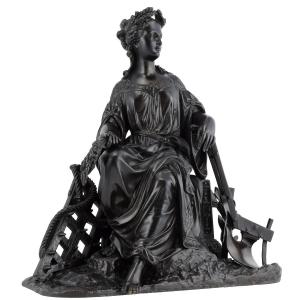  Sculpture Mythological In Bronze “goddess Ceres” 1850