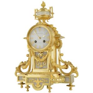 Clock Gilded Bronze And Onyx Watchmaker : Bozzo 1860