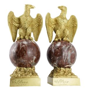 Pair Of Imperial Eagles Stamp D. Campagne / Leblanc