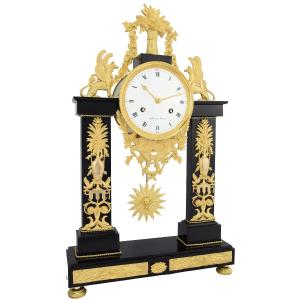 Clock Portico Empire Watchmaker : Hunziker 1805