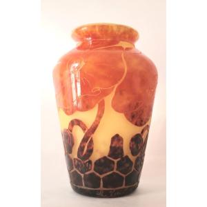 Charles  Schneider Le Verre Français vase   Modèle "pavots"