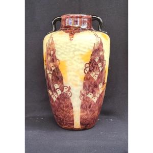  Vase  Le Verre Français Modèles" Lauriers " 1924-1927