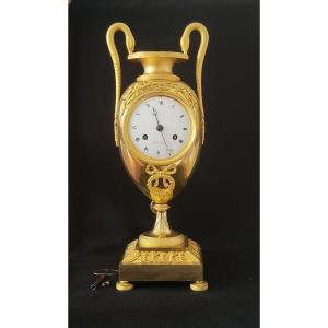 Empire Period Vase Clock Signed Robin In Paris