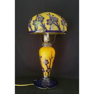 Charles Schneider : Lampe champignon Modèle" Aubépines" Signée Au Berlingot époque Art Dco