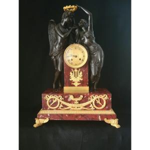 Pendule Empire " Le Couronnement de l'amour par Psyché " d'Après Claude Michallon