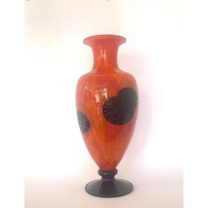 Schneider  : Extremely Rare Art Deco Vase With   Plaques  Circa1924-1927