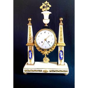 Obelisk Portico Clock  With   Républicain Calender   Circa 1795